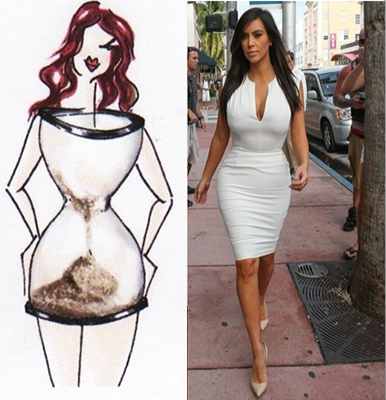 Kim Kardashian is hourglass figure body sample