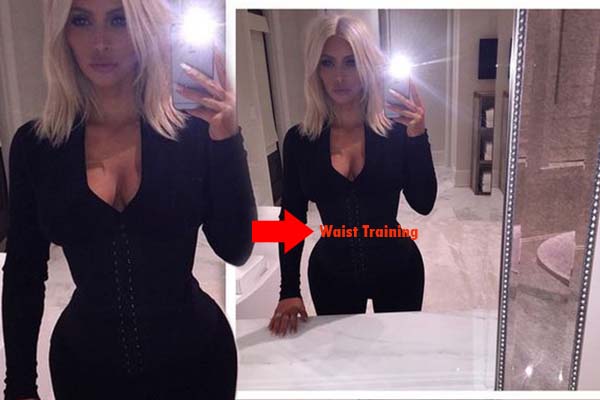 Kim Kardashian wear waist trainer to get an hourglass figure