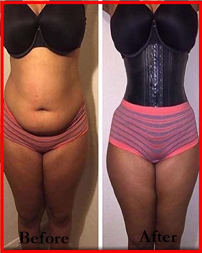without vs with plus size waist trainer results