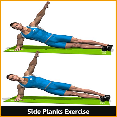 Side Planks Exercise - remove muffin top and love handles